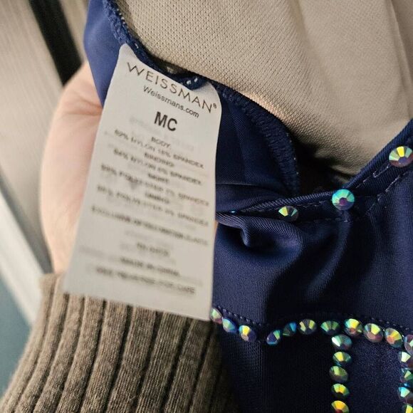 Weissman NWOT semi custom child medium dance costume blue lyrical tap solo - Picture 10 of 11